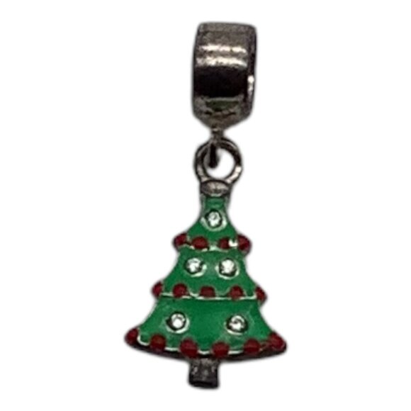 Christmas Tree Charm Pendant For European Style Bracelets Green Red Unisex - Picture 4 of 6